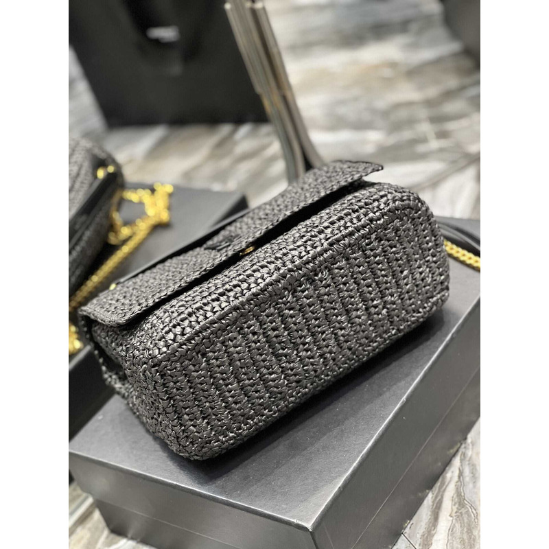 Saint Laurent Niki Medium Crocheted Shoulder Bag Black