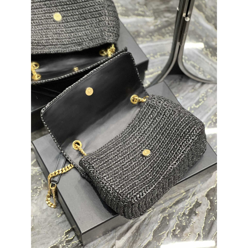 Saint Laurent Niki Medium Crocheted Shoulder Bag Black