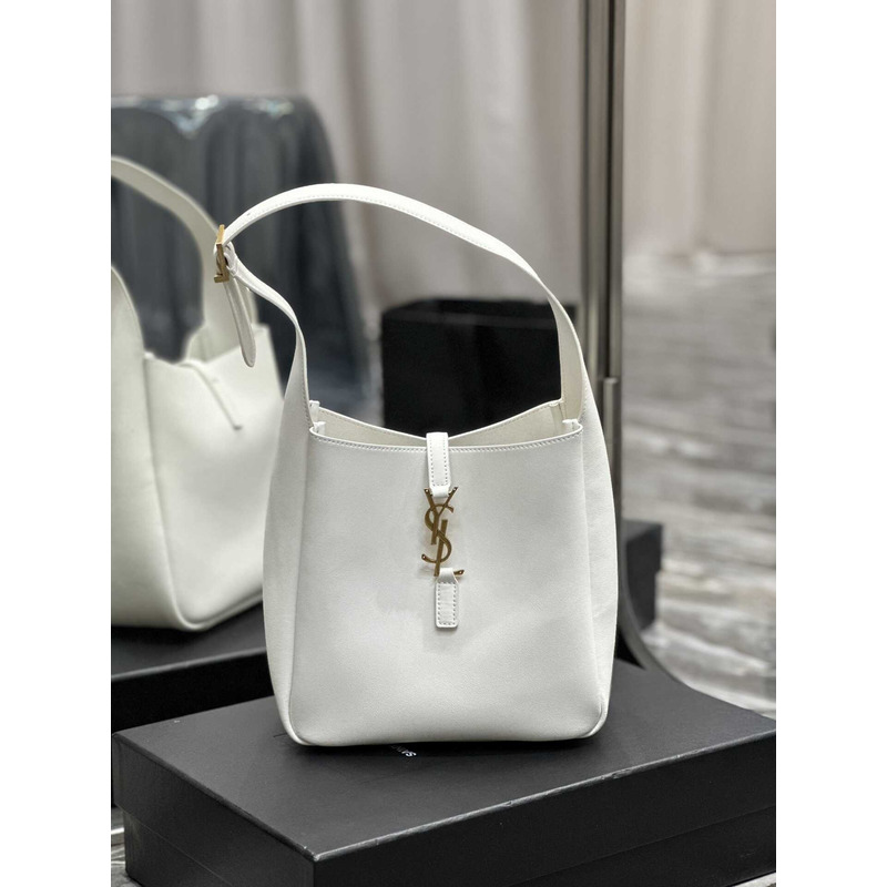 Saint Laurent Le5a7 Hobo Bag Small White