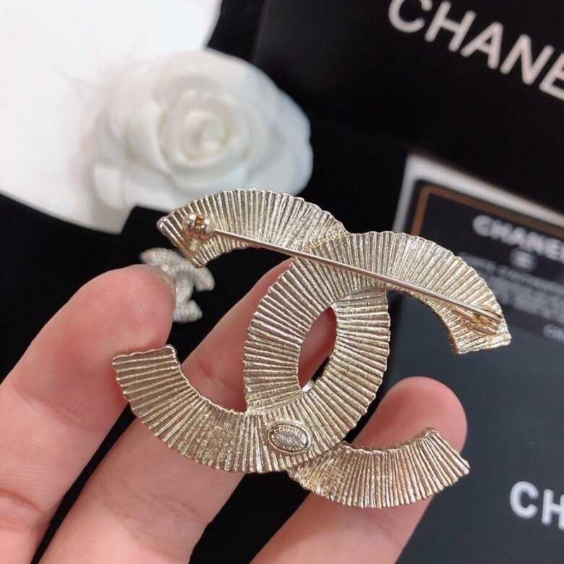 Ch*el crystal and pearl cc earrings