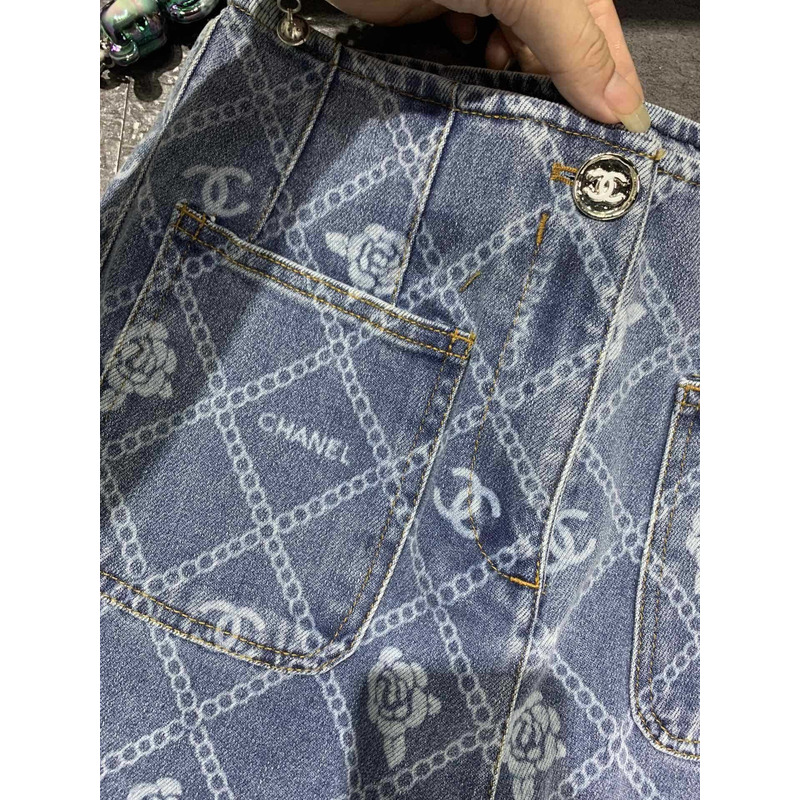 Ch*el cc logo jeans blue