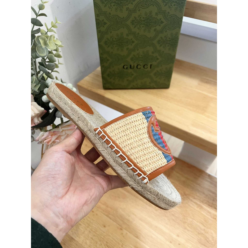 G*u*i pilar gg matelasse espadrille slide sandal multi color