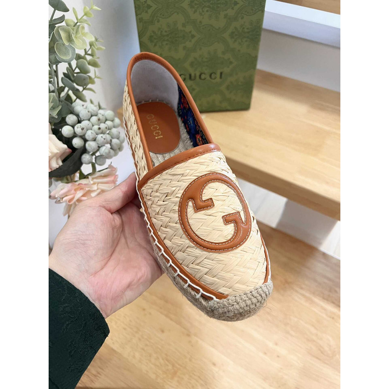 G*u*i interlocking g espadrilles beige and brown