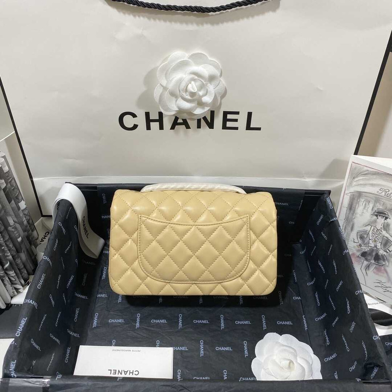 Ch*el classic flap mini  shoulder bag yellow