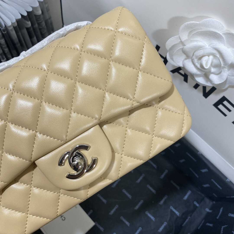 Ch*el classic flap mini  shoulder bag yellow