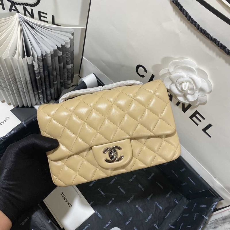 Ch*el classic flap mini  shoulder bag yellow
