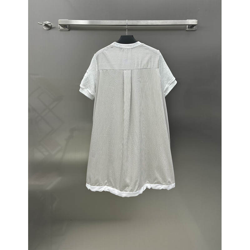 Pra*a logo cottton dress white