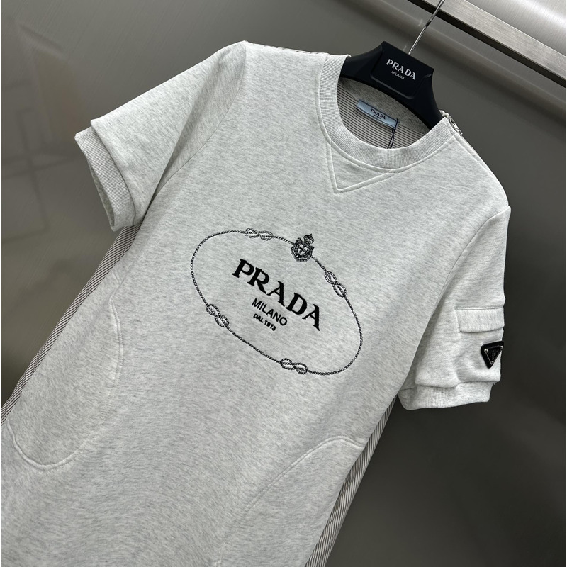 Pra*a logo cottton dress white