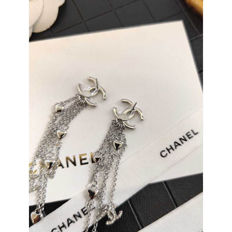 Ch*el cc drop earrings silver