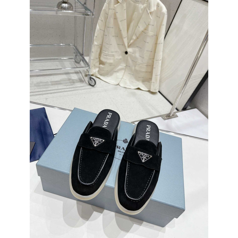 Pra*a chamois leather mule black