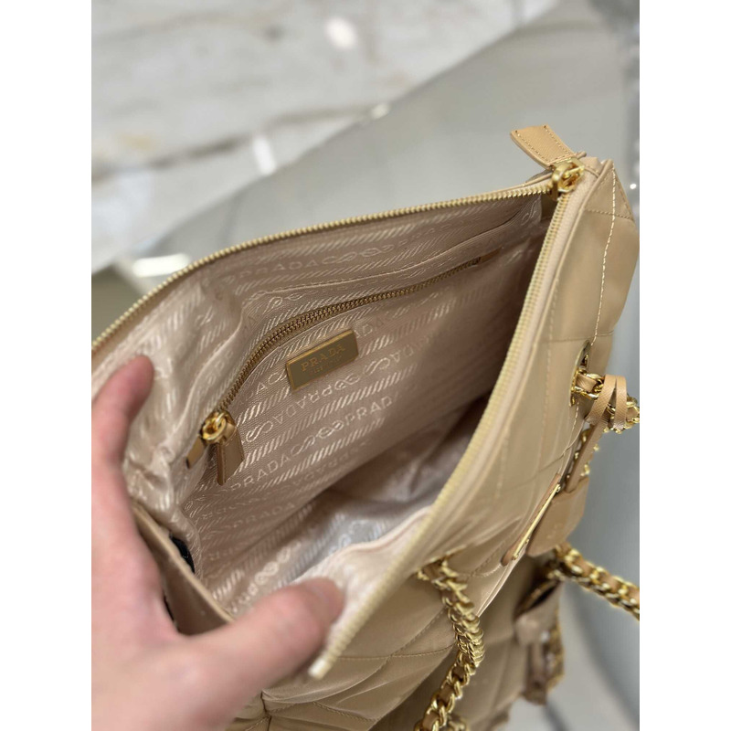 Pra*a re-nylon recycled nylon tote bag beige