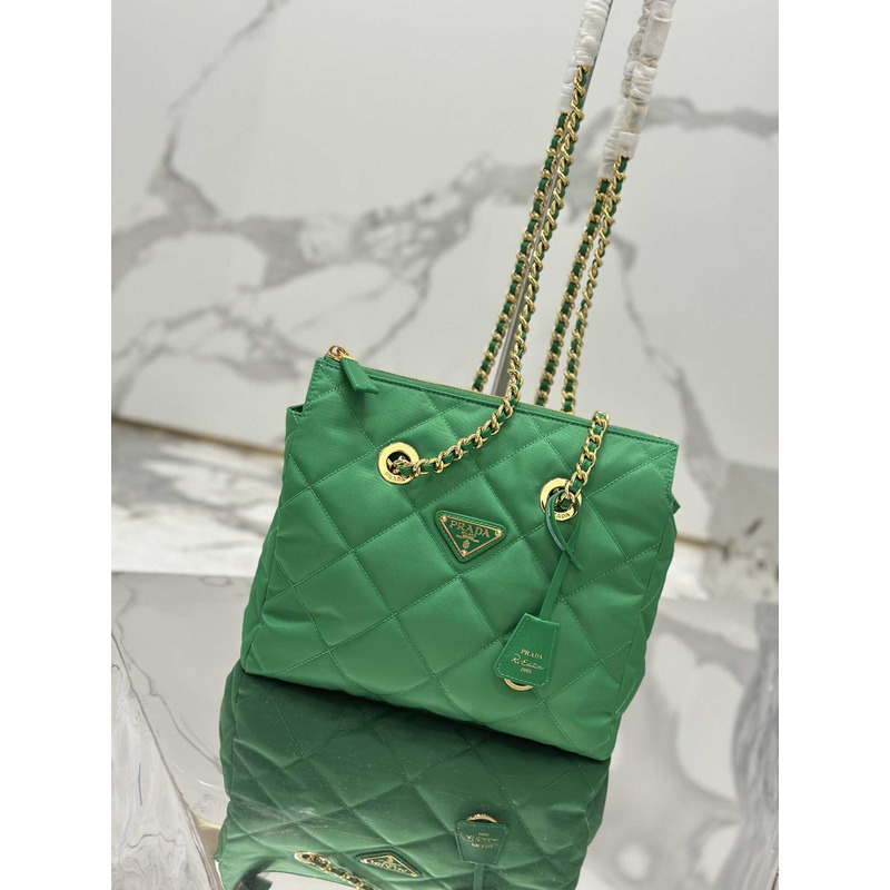Pra*a re-nylon recycled nylon tote bag green