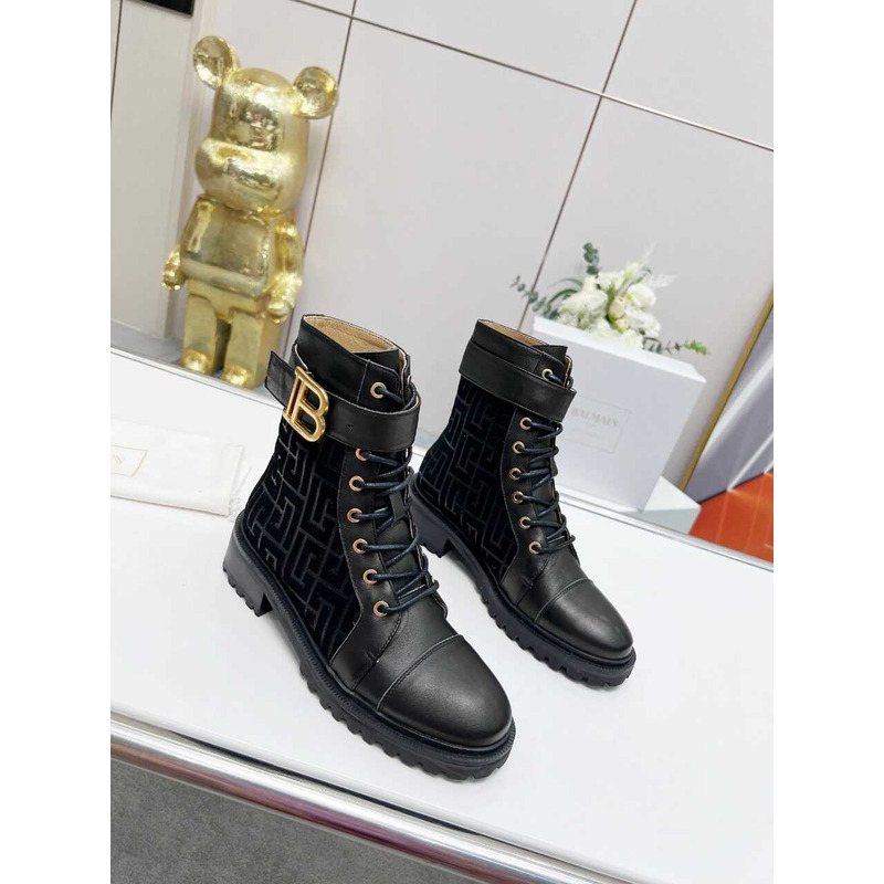 Balmain Ranger Romy Jacquard Booties Black