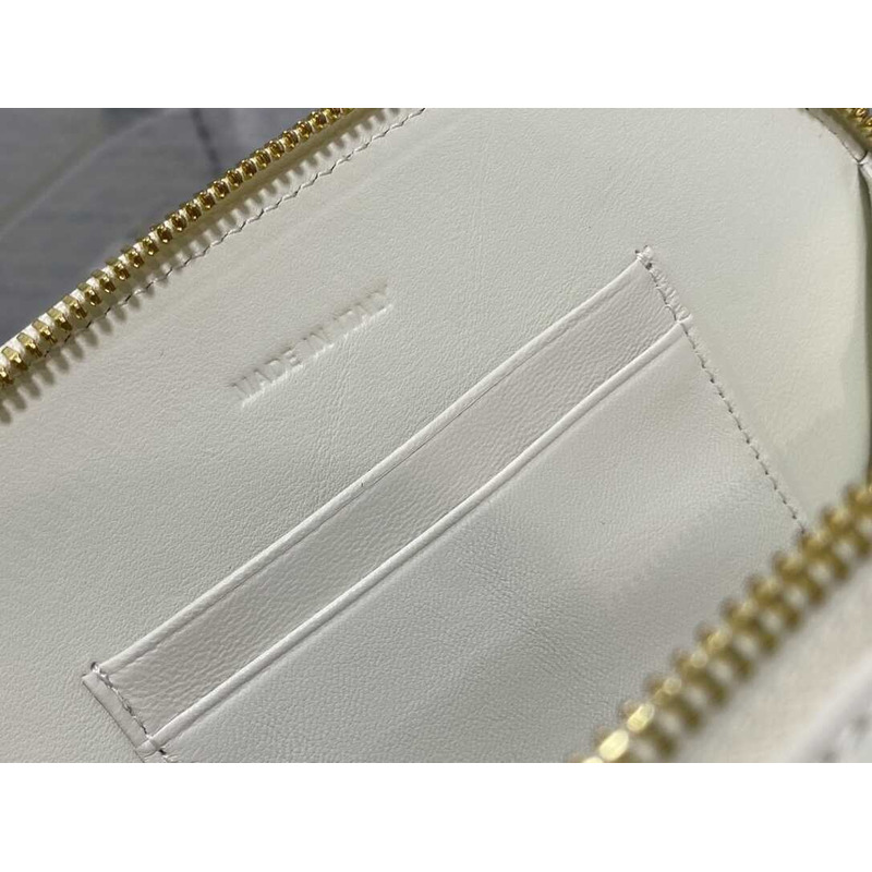 D*or cd signature oval camera bag latte calfskin white