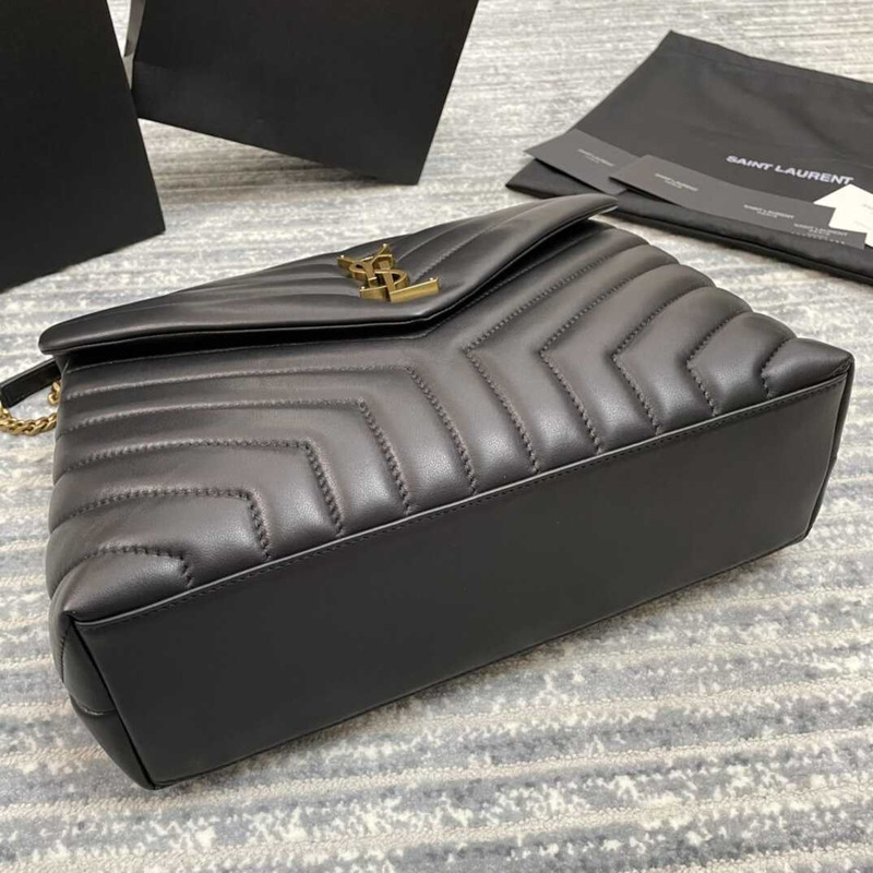 Saint Laurent Loulou Medium Bag In Quilted Leather Black