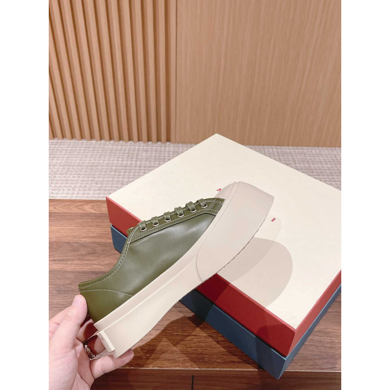 Marni Pablo Canvas Low-top Sneakers Green