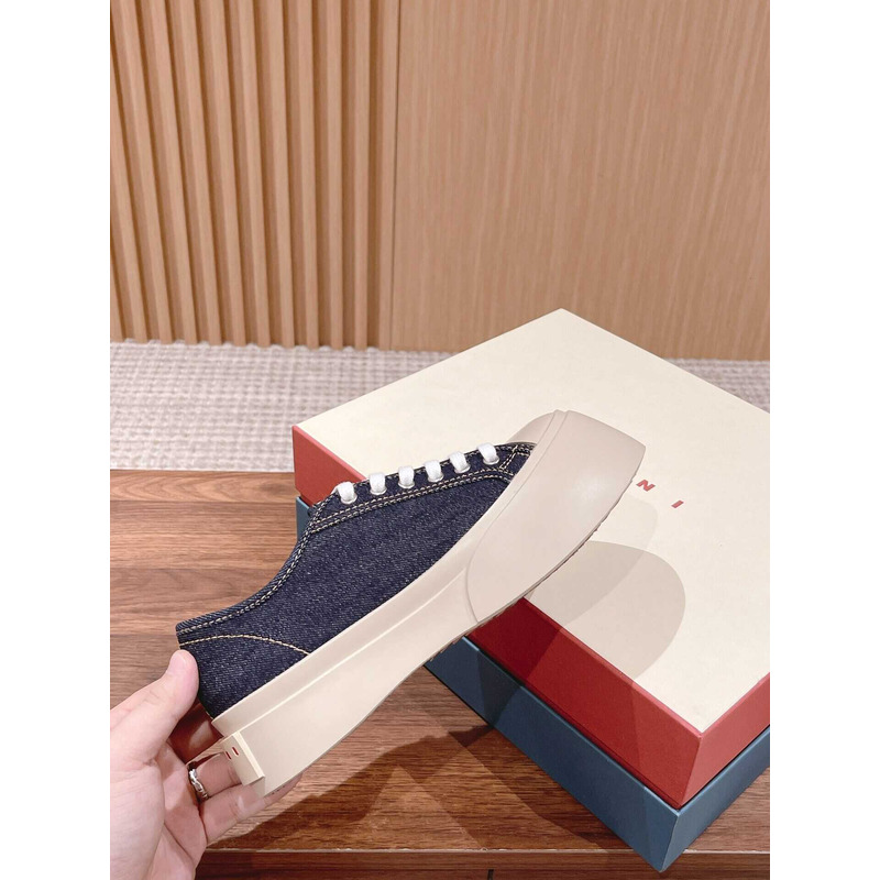 Marni Pablo Canvas Low-top Sneakers Denim Blue