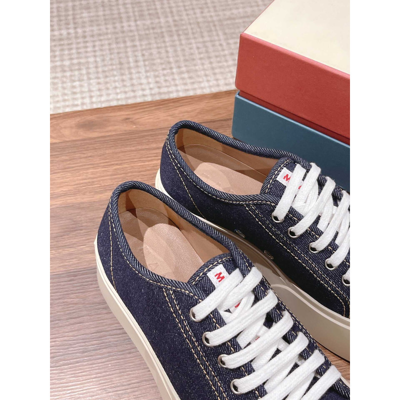 Marni Pablo Canvas Low-top Sneakers Denim Blue
