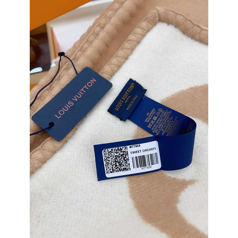 l**is V*t*n  cashmere wool double-sided wide scarf/shawl.brown
