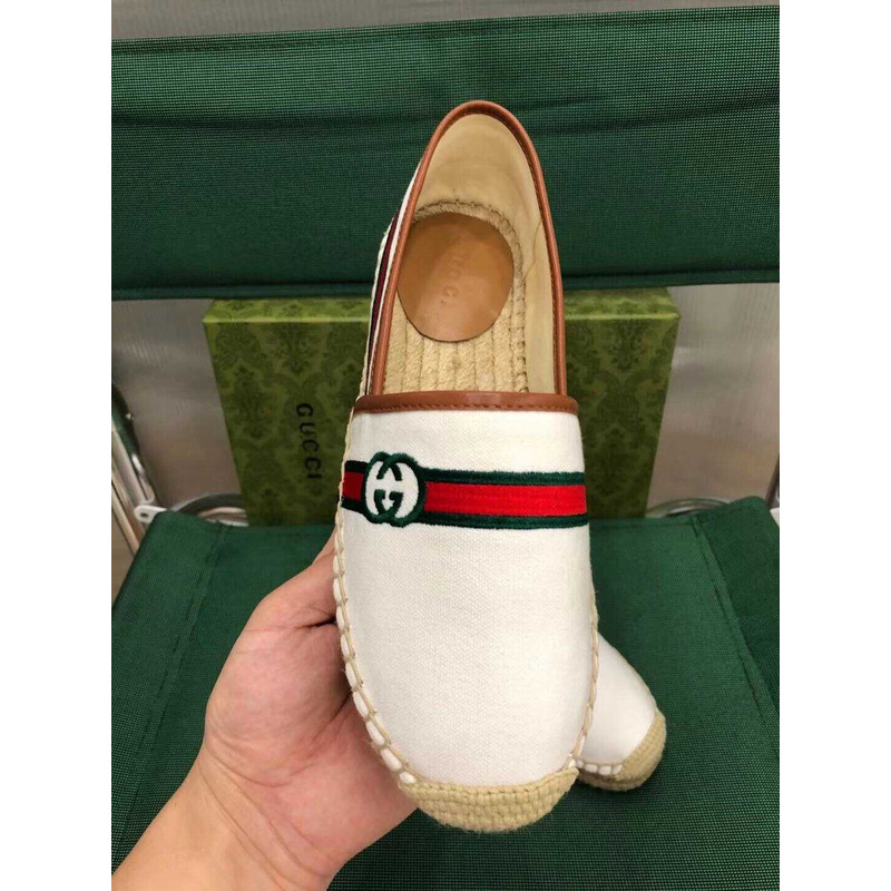 G*u*i embroidered espadrilles white