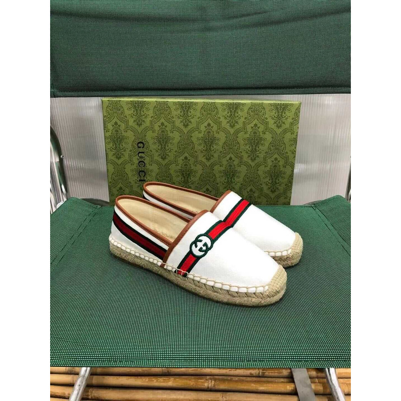 G*u*i embroidered espadrilles white