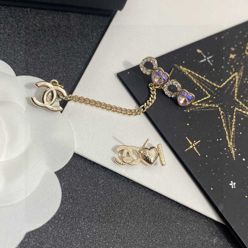 Ch*el asymmetrical tassel earrings