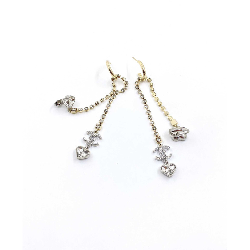 Ch*el pendant earrings crystal