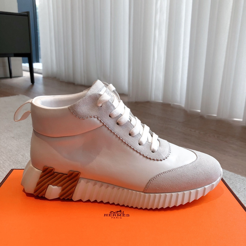 H**mes bouncing high-top sneakers grey