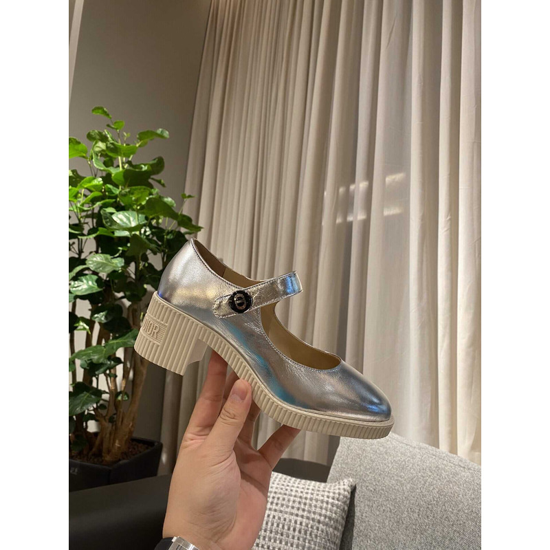 D*or pumps leather silver