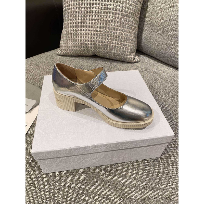 D*or pumps leather silver