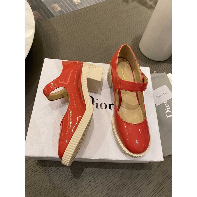 D*or pumps leather red