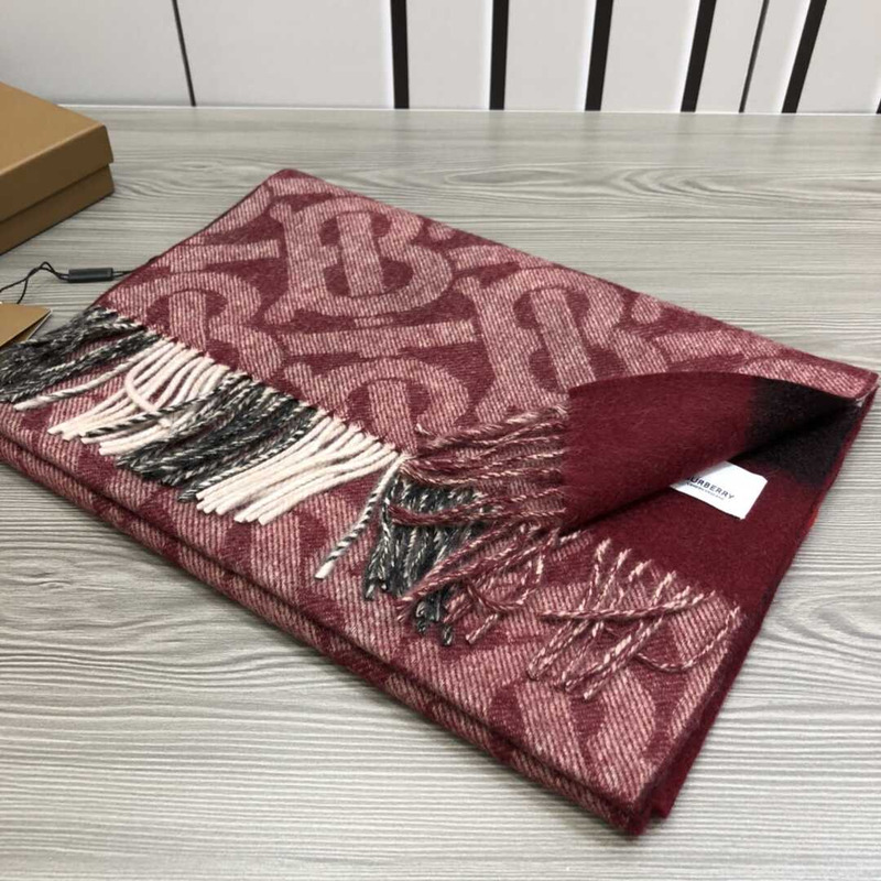 B**rry  red designer cashmere scarf