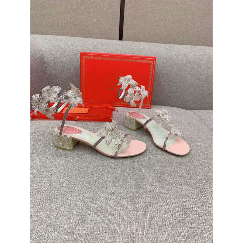 Rene Caovilla Floriane Sandals Light Pink