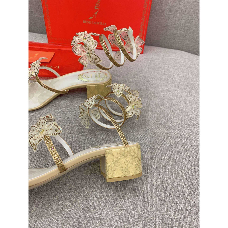 Rene Caovilla Floriane Sandals Yellow