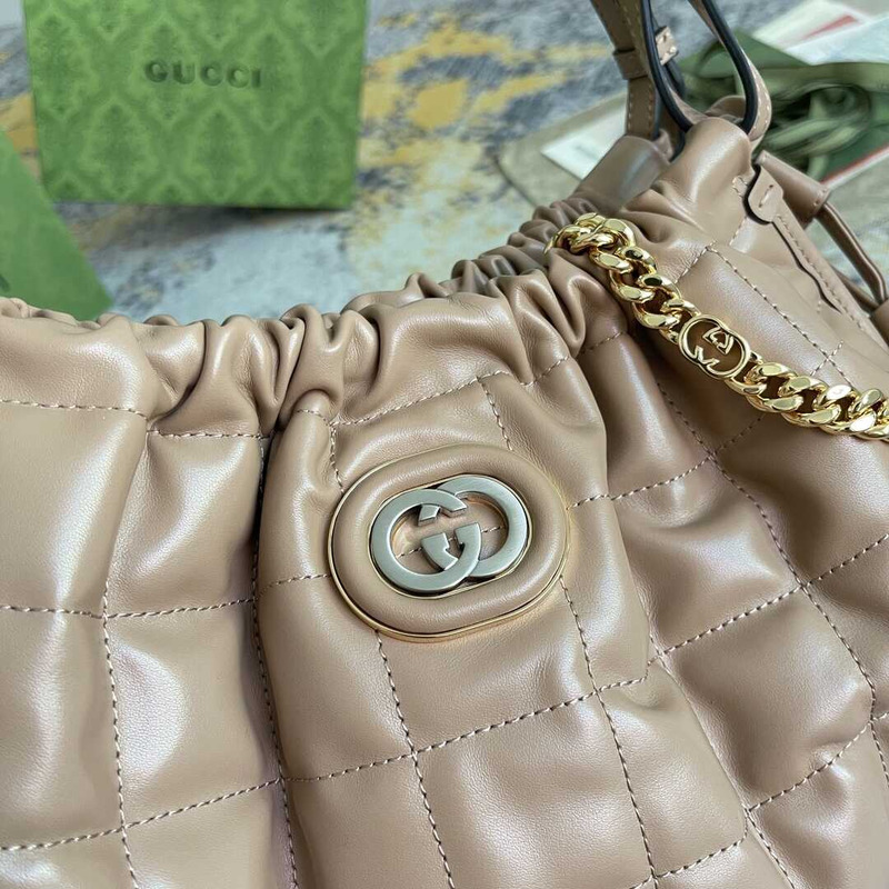 G*u*i deco medium tote bag beige