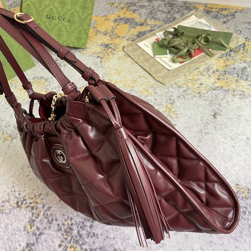 G*u*i deco medium tote bag burgundy