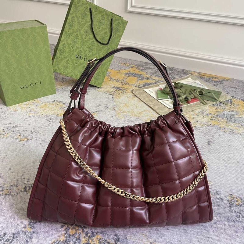 G*u*i deco medium tote bag burgundy