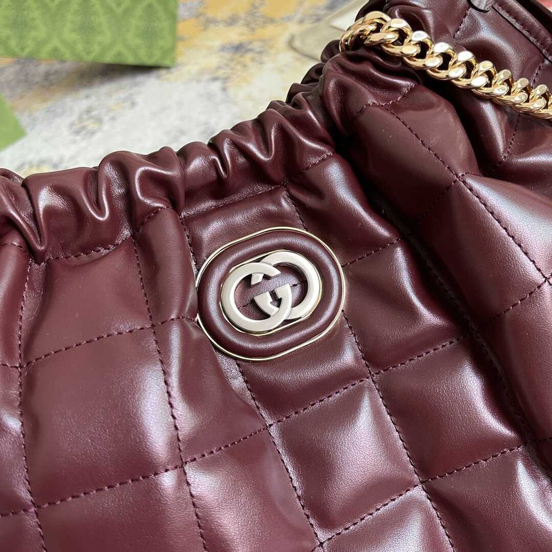 G*u*i deco medium tote bag burgundy