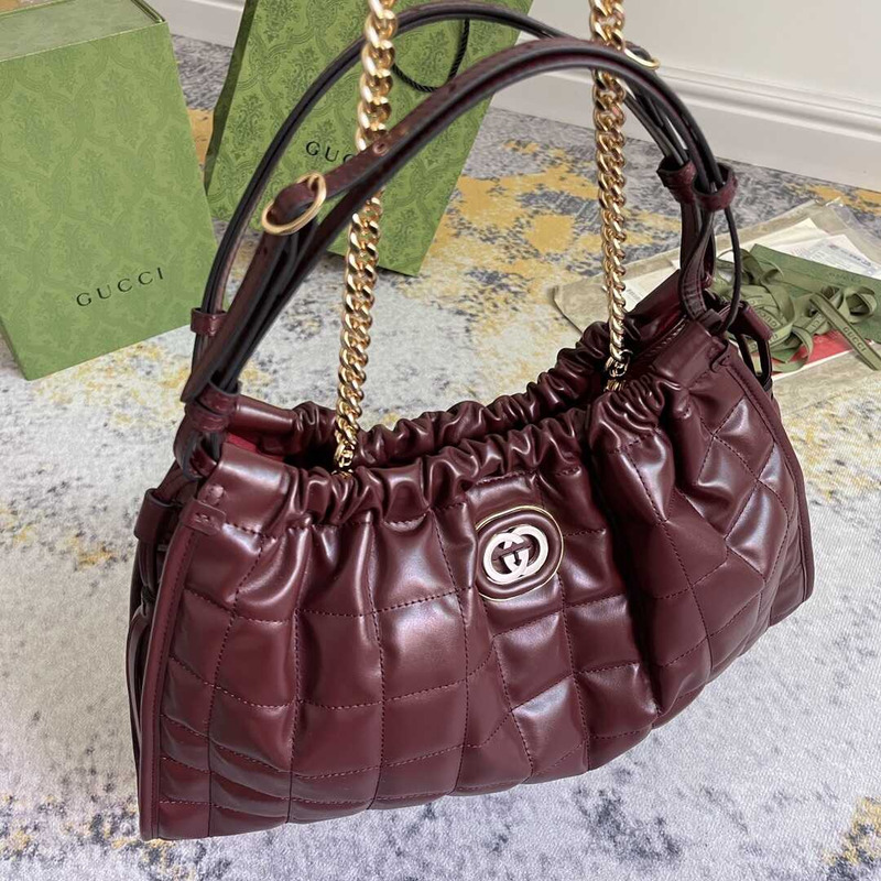G*u*i deco medium tote bag burgundy
