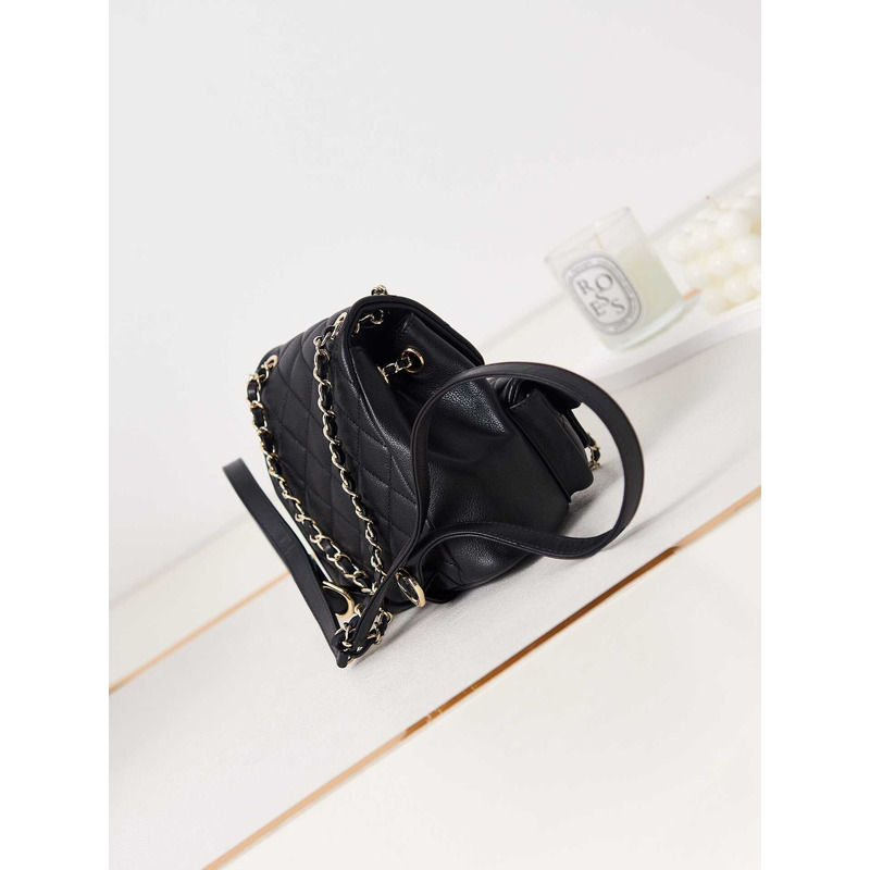 Ch*el leather backpack black