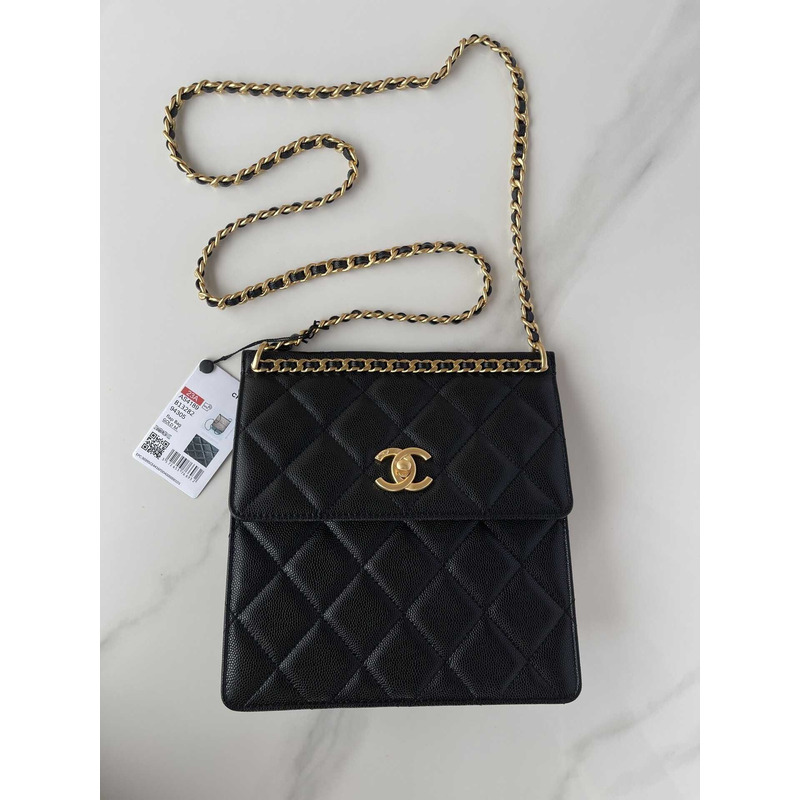 Ch*el 23a mini bag calfskin black