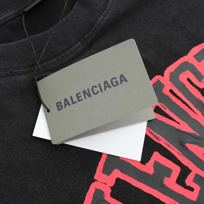 Ba*len*cia*ga graphic print cotton t-shirt black