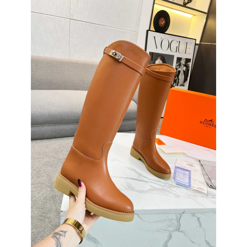 H**mes  faustine boot brown