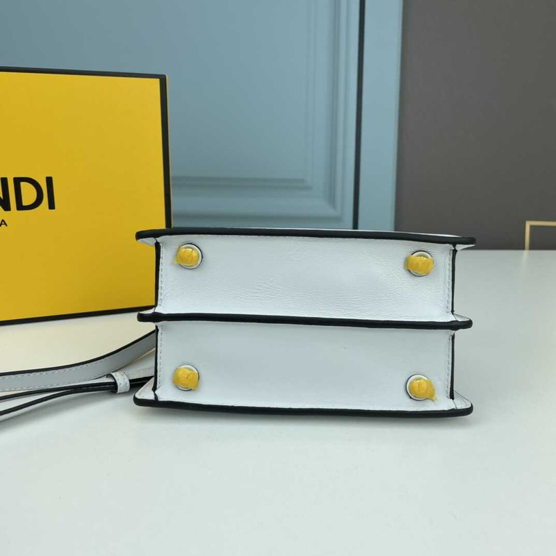 F**di peekaboo mini bag leather pouch light blue