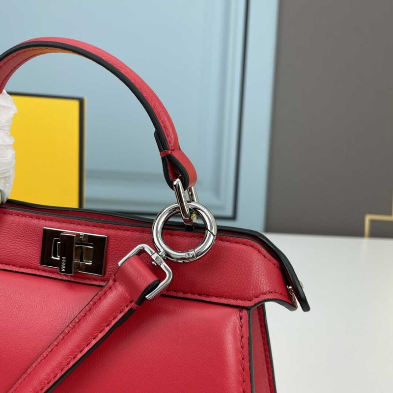 F**di peekaboo mini bag leather pouch red