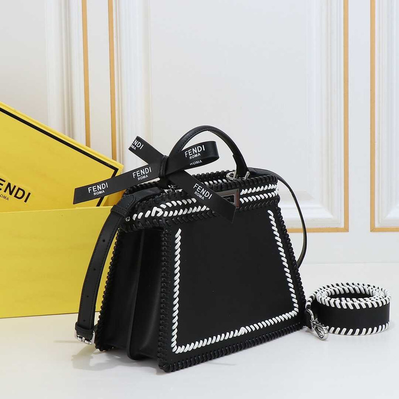 F**di peekaboo iseeu small bag leather black