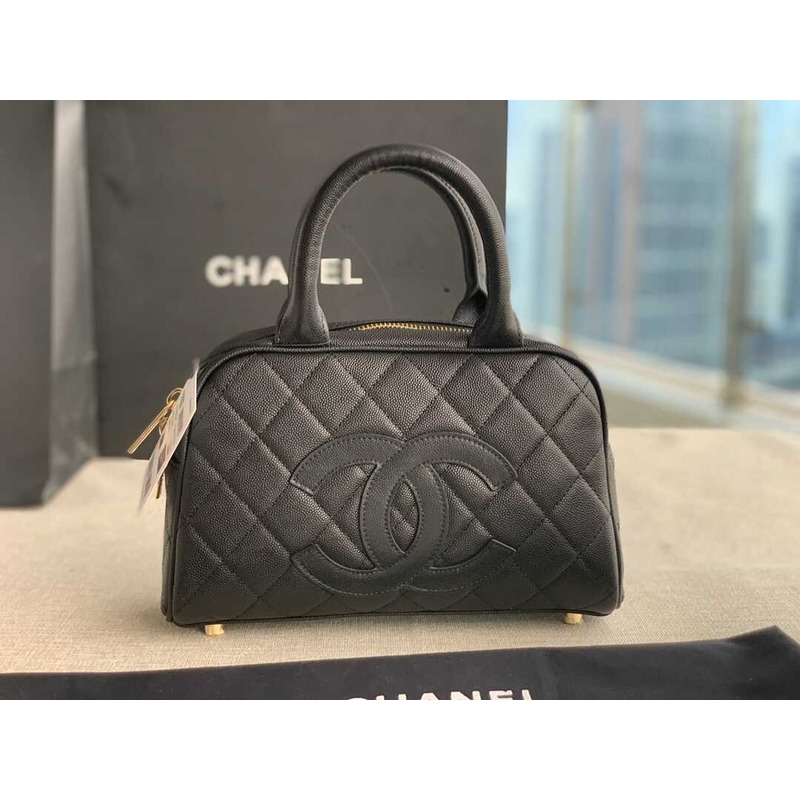 Ch*el bowling bag leather black