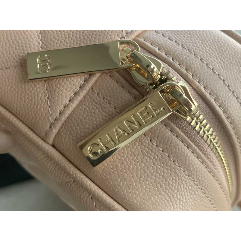 Ch*el bowling bag leather pink