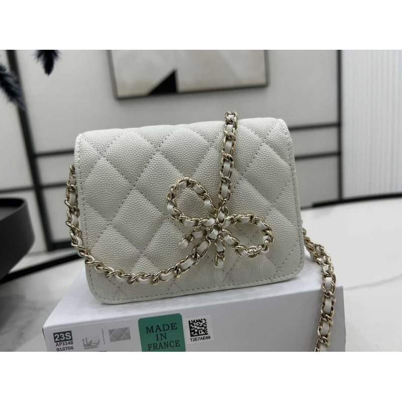 Ch*el mini flap lambskin white
