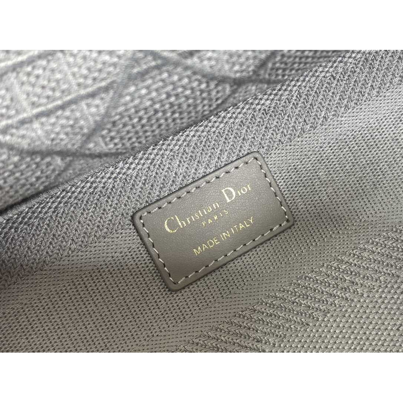 D*or medium lady d-lite bag embroidery grey
